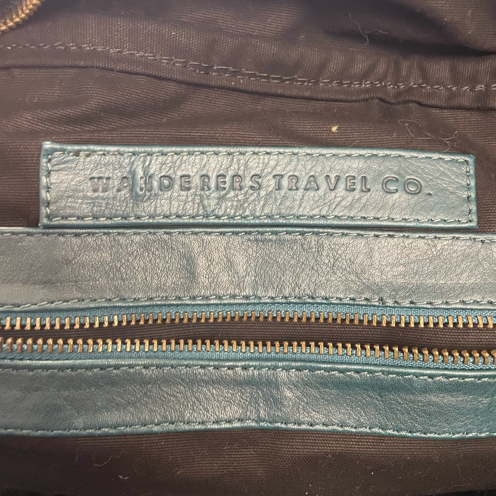 The wanderers Women's Leather Travel Bag - Deep Blue - Picture 5 of 5